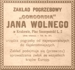 Zaklad pogrzebowy “Concordia” J. Wolnego